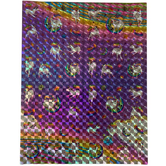 S735 Lisa Frank 90s Vintage PRISM HTF Markie & Cosmos little tiny style stickers - Picture 1 of 2